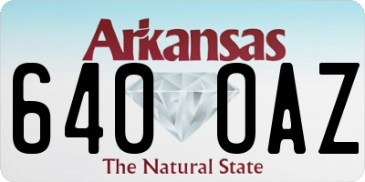 AR license plate 640OAZ