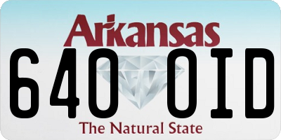 AR license plate 640OID
