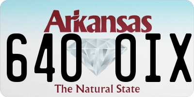 AR license plate 640OIX