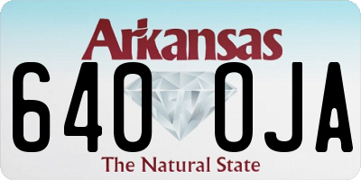 AR license plate 640OJA