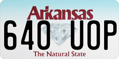 AR license plate 640UOP