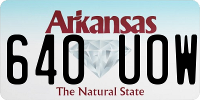 AR license plate 640UOW