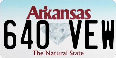 AR license plate 640VEW