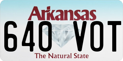 AR license plate 640VOT