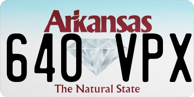 AR license plate 640VPX