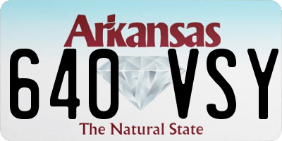 AR license plate 640VSY