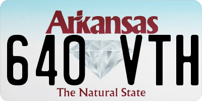 AR license plate 640VTH