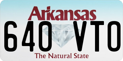 AR license plate 640VTO