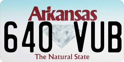 AR license plate 640VUB
