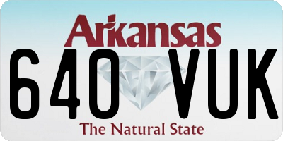 AR license plate 640VUK