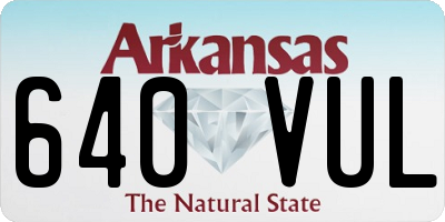 AR license plate 640VUL