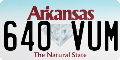 AR license plate 640VUM