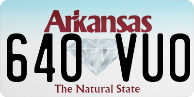 AR license plate 640VUO