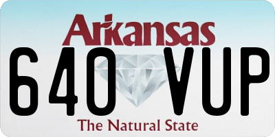 AR license plate 640VUP