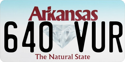 AR license plate 640VUR
