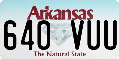 AR license plate 640VUU