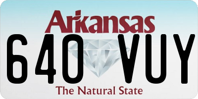 AR license plate 640VUY