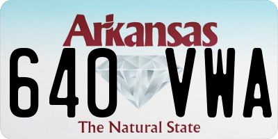 AR license plate 640VWA