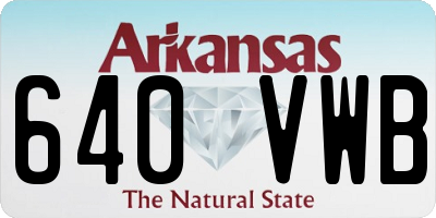 AR license plate 640VWB