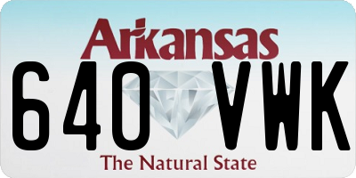 AR license plate 640VWK