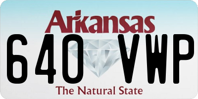 AR license plate 640VWP