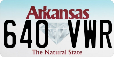 AR license plate 640VWR