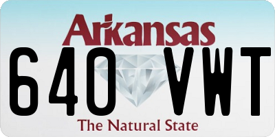 AR license plate 640VWT