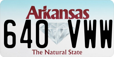 AR license plate 640VWW