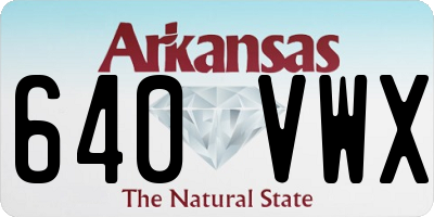 AR license plate 640VWX