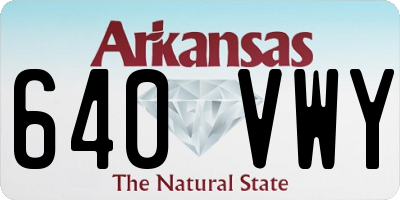 AR license plate 640VWY