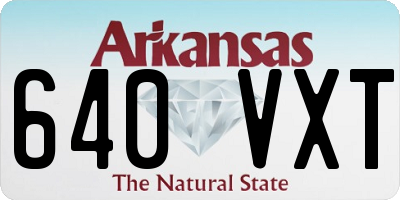 AR license plate 640VXT