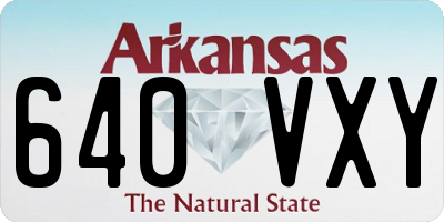 AR license plate 640VXY