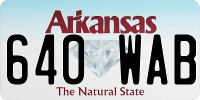 AR license plate 640WAB