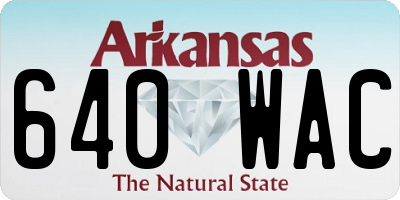 AR license plate 640WAC