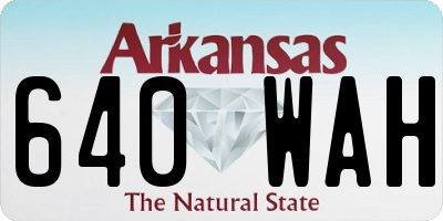 AR license plate 640WAH