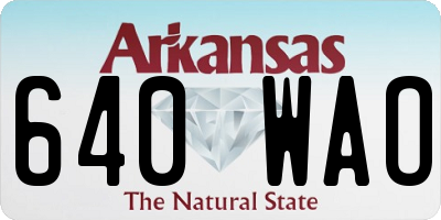 AR license plate 640WAO