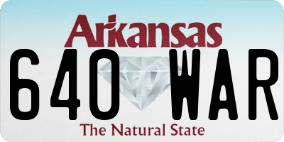 AR license plate 640WAR