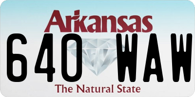 AR license plate 640WAW