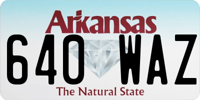 AR license plate 640WAZ