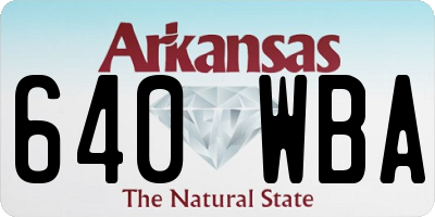 AR license plate 640WBA