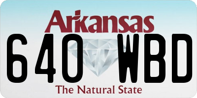 AR license plate 640WBD