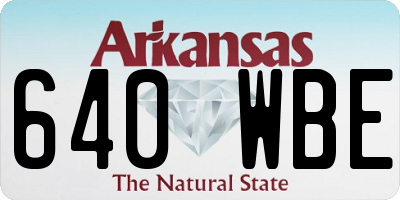 AR license plate 640WBE