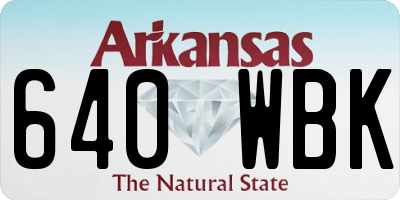 AR license plate 640WBK