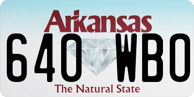 AR license plate 640WBO