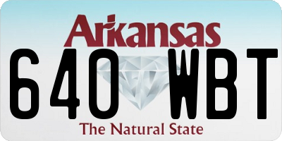 AR license plate 640WBT