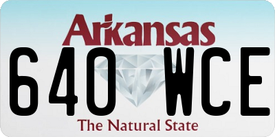 AR license plate 640WCE