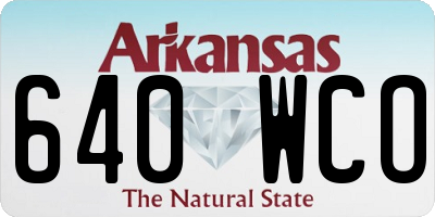 AR license plate 640WCO