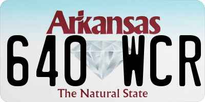 AR license plate 640WCR