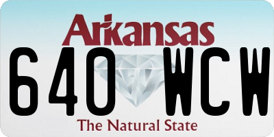 AR license plate 640WCW