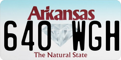 AR license plate 640WGH